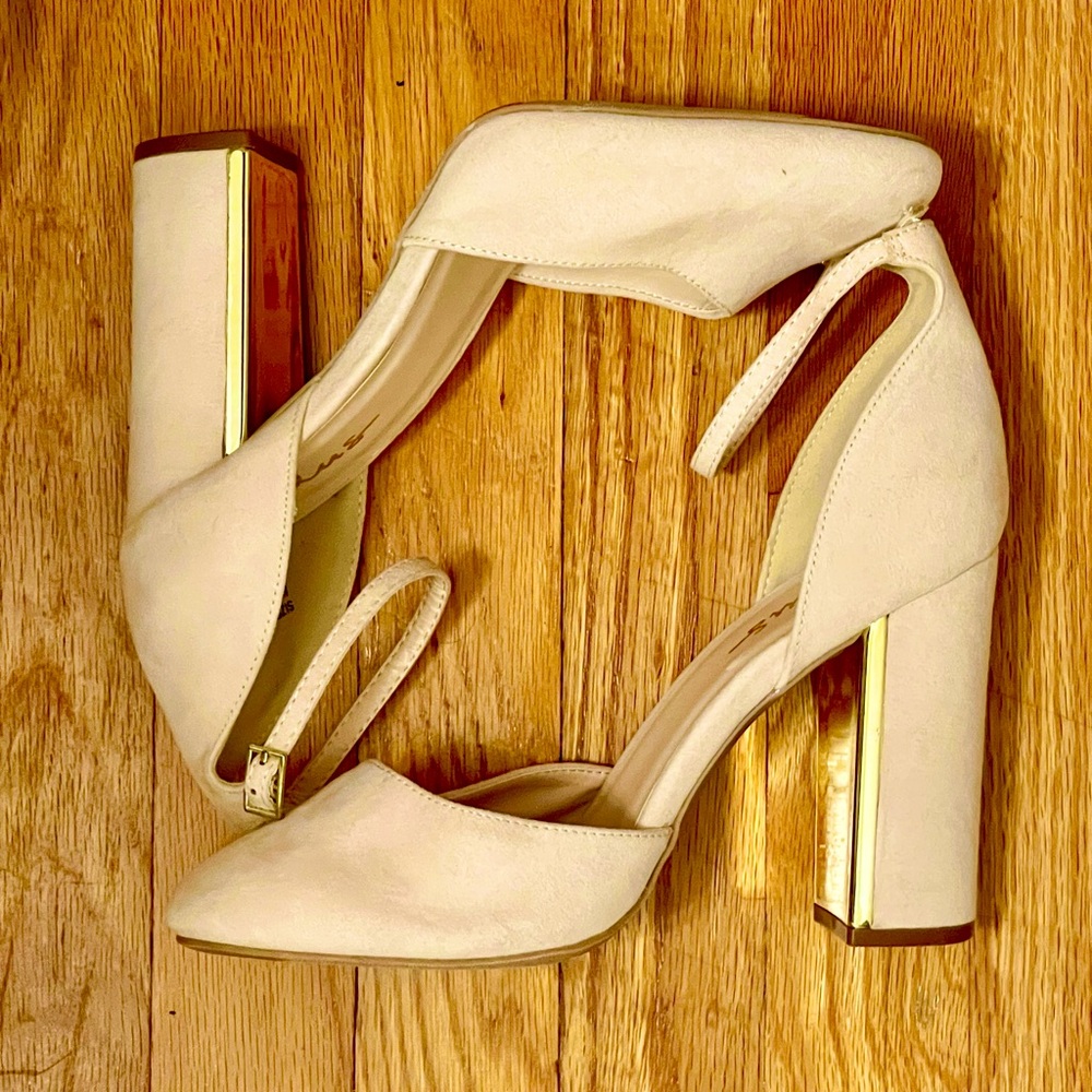 Lulus Laura Blush Satin Ankle Strap Heels